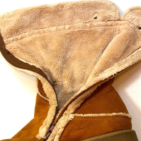 FRANCO SARTO FLEECE LINED WARM SIDE ZIP TAN SUEDE WINTER BOOTS WOMEN'S SIZE 8 - Picture 11 of 14